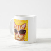 Cute Cat Mok Funny Cat mok Oranje Tabby cat mok (Voorkant links)