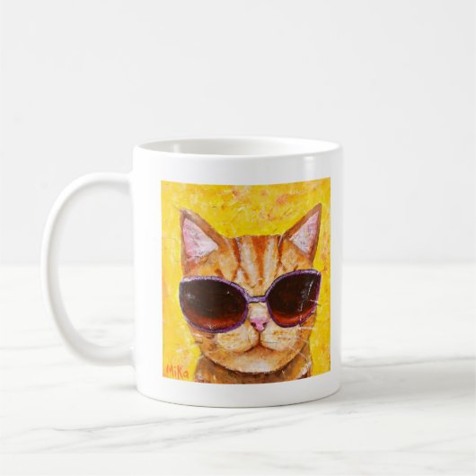 Cute Cat Mok Funny Cat mok Oranje Tabby cat mok (Links)