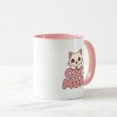 Cute "Cat Mom" Mug - Perfect Kawaii Kitten Mok (Voorkant rechts)