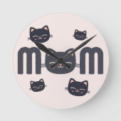Cute Cat MOM Ronde Klok (Voorkant)