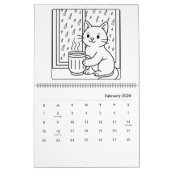 Cute Cat Moments Coloring Calendar Kalender (Feb 2026)