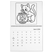 Cute Cat Moments Coloring Calendar Kalender (Mar 2026)