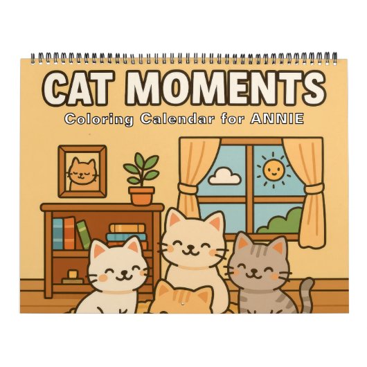 Cute Cat Moments Coloring Calendar Kalender (Hoes)