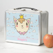 Cute Cat Monogrammed Lunch Box (In situ)