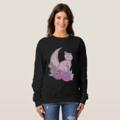 Cute Cat Moon Roses Pink Animal Fur Cool Purr Bree Trui (Voorkant volledig)