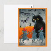 Cute Cat Mouse Bat Halloween pomkin najaar Briefkaart (Voorkant / Achterkant)
