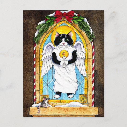 Cute Cat Mouse briefkaart met kerstmis (Voorkant)