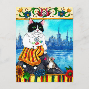 Cute Cat Mouse Estonian folklore myth briefkaart
