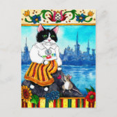Cute Cat Mouse Estonian folklore myth briefkaart (Voorkant)