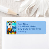 Cute Cat Mouse Estonian Return Address Labels (Insitu)