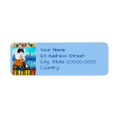 Cute Cat Mouse Estonian Return Address Labels (Voorkant)