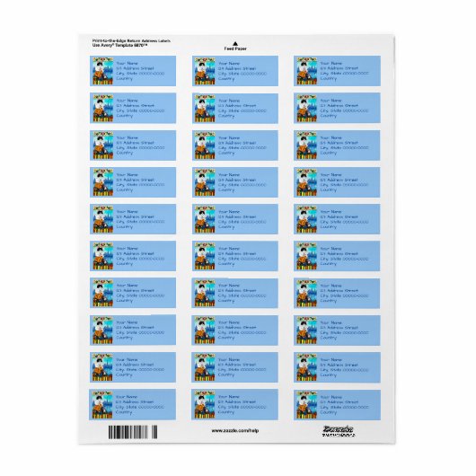 Cute Cat Mouse Estonian Return Address Labels (Full Sheet)