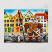 Cute cat mouse Estonian Tallinn folklore briefkaar Briefkaart (Voorkant)