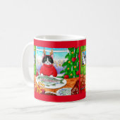 Cute cat mouse fish Kerstvakantie mok (Voorkant links)