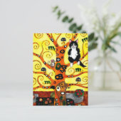 Cute Cat Mouse Klimt Tree of Life tribute briefkaa Briefkaart (Staand voorkant)