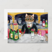 Cute Cat Mouse Paris Nightclub briefkaart (Voorkant / Achterkant)