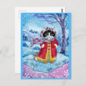 Cute Cat Mouse Winter Valentijnsdag briefkaart (Voorkant / Achterkant)