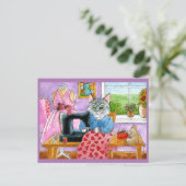 Cute Cat, muis, naadloos briefkaart (Staand voorkant)