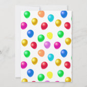 Cute Cat & Multicolored Balloons Birthday Invitati Kaart (Achterkant)