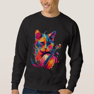 Cute Cat Music Notes Musician 4 Trui