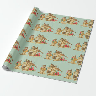 Cute Cat Musicians Birthday Cadeaupapier