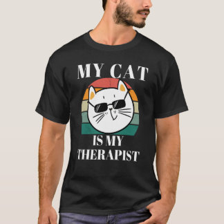 Cute Cat My Cat is My Therapist T-shirt