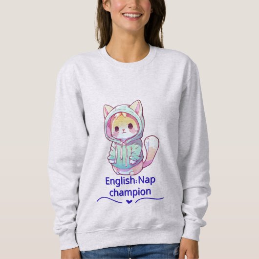 Cute Cat Nap Champion Too T-Shirt (Voorkant)