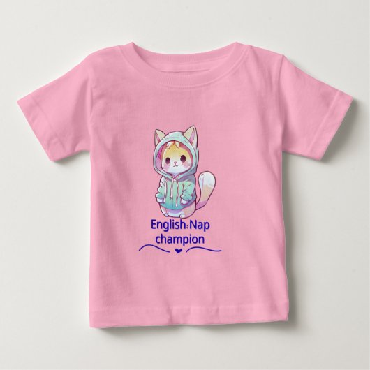 Cute Cat Nap Champion Too T-Shirt (Voorkant)