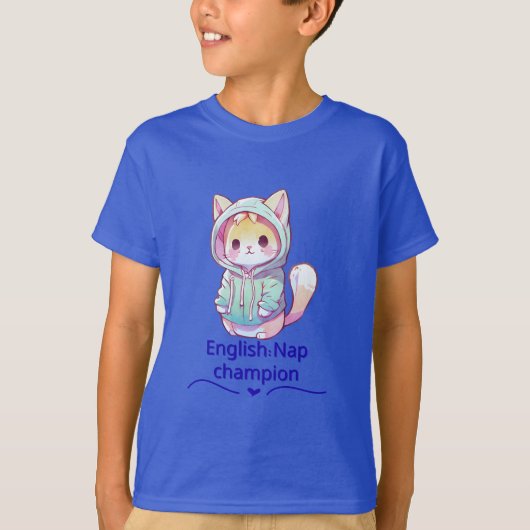 Cute Cat Nap Champion Too T-Shirt (Voorkant)
