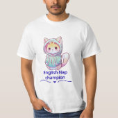 Cute Cat Nap Champion Too T-Shirt (Voorkant)