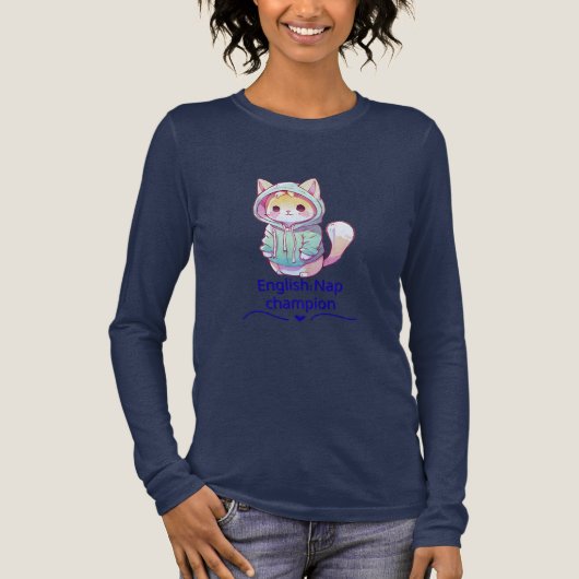 Cute Cat Nap Champion Too T-Shirt (Voorkant)