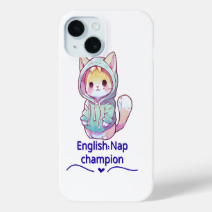 Cute Cat Nap Champion Too T-shirt iPhone 15 Case
