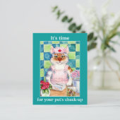 Cute cat nurse Veterinarian appointed reminder Briefkaart (Staand voorkant)