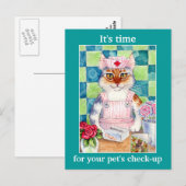 Cute cat nurse Veterinarian appointed reminder Briefkaart (Voorkant / Achterkant)