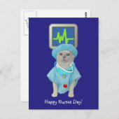 Cute Cat Nurses Day Briefkaart (Voorkant / Achterkant)