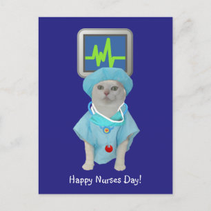 Cute Cat Nurses Day Briefkaart