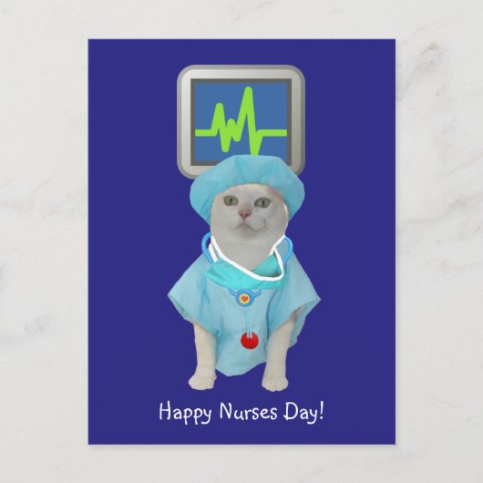 Cute Cat Nurses Day Briefkaart (Voorkant)