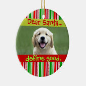 Cute Cat of Dog Pet met kerstfoto-versiering Keramisch Ornament (Rechts)