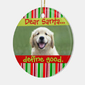 Cute Cat of Dog Pet met kerstfoto-versiering Keramisch Ornament (Links)