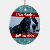 Cute Cat of Dog Pet met kerstfoto-versiering Keramisch Ornament (Rechts)