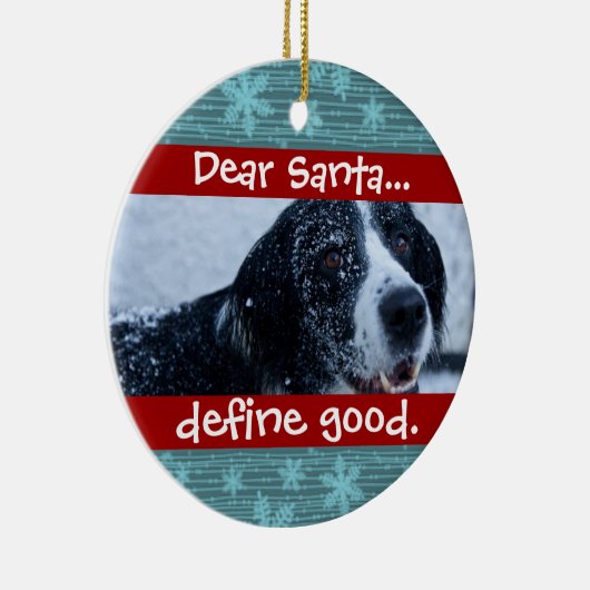 Cute Cat of Dog Pet met kerstfoto-versiering Keramisch Ornament (Rechts)