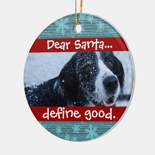 Cute Cat of Dog Pet met kerstfoto-versiering Keramisch Ornament (Links)