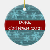 Cute Cat of Dog Pet met kerstfoto-versiering Keramisch Ornament (Achterkant)