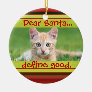 Cute Cat of Dog Pet met kerstfoto-versiering Keramisch Ornament