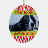 Cute Cat of Dog Pet met kerstfoto-versiering Keramisch Ornament (Rechts)