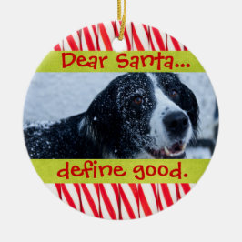 Cute Cat of Dog Pet met kerstfoto-versiering Keramisch Ornament