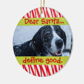 Cute Cat of Dog Pet met kerstfoto-versiering Keramisch Ornament (Links)