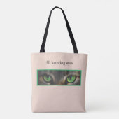 Cute cat-ogen op beige tote bag (Achterkant)