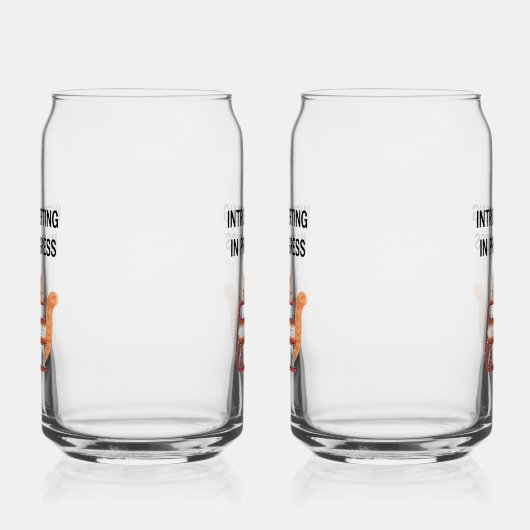 Cute Cat on Books "Introvert in Progress" Blikvorm Glas (Links)