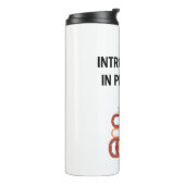 Cute Cat on Books "Introvert in Progress" Thermosbeker (Gedraaid links)